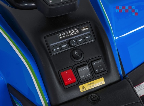 [XMX-652] Quad Fast Wheel na akumulator 4x35W 12V/10Ah pilot LED Bluetooth ekoskóra - niebieski