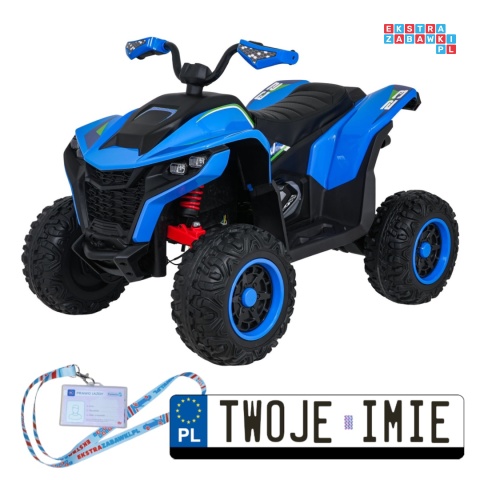 [XMX-652] Quad Fast Wheel na akumulator 4x35W 12V/10Ah pilot LED Bluetooth ekoskóra - niebieski