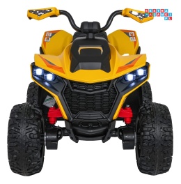 [XMX-652] Quad Fast Wheel na akumulator 4x35W 12V/10Ah pilot LED Bluetooth ekoskóra - żółty