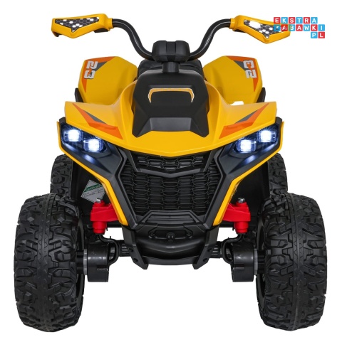 [XMX-652] Quad Fast Wheel na akumulator 4x35W 12V/10Ah pilot LED Bluetooth ekoskóra - żółty