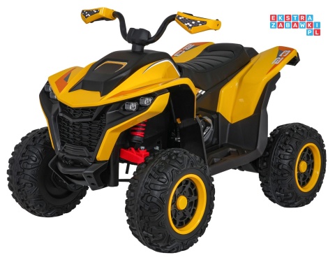 [XMX-652] Quad Fast Wheel na akumulator 4x35W 12V/10Ah pilot LED Bluetooth ekoskóra - żółty