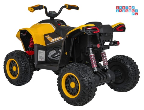 [XMX-652] Quad Fast Wheel na akumulator 4x35W 12V/10Ah pilot LED Bluetooth ekoskóra - żółty