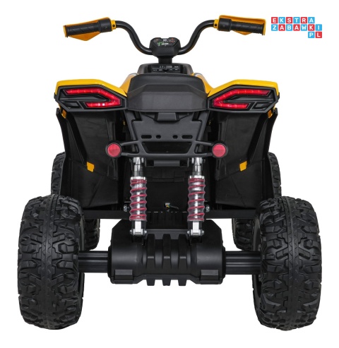 [XMX-652] Quad Fast Wheel na akumulator 4x35W 12V/10Ah pilot LED Bluetooth ekoskóra - żółty