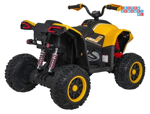 [XMX-652] Quad Fast Wheel na akumulator 4x35W 12V/10Ah pilot LED Bluetooth ekoskóra - żółty