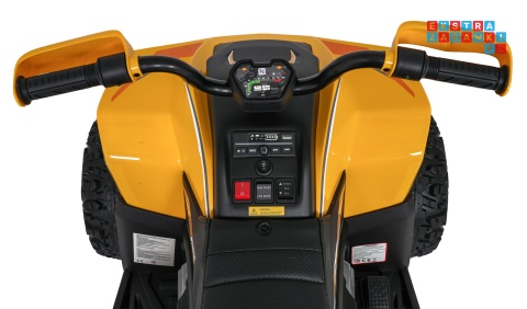 [XMX-652] Quad Fast Wheel na akumulator 4x35W 12V/10Ah pilot LED Bluetooth ekoskóra - żółty