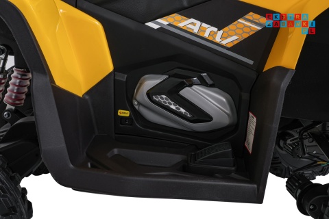 [XMX-652] Quad Fast Wheel na akumulator 4x35W 12V/10Ah pilot LED Bluetooth ekoskóra - żółty