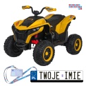 [XMX-652] Quad Fast Wheel na akumulator 4x35W 12V/10Ah pilot LED Bluetooth ekoskóra - żółty