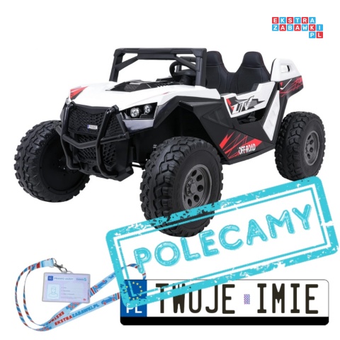 [SX2928] Buggy RTR Monster Speed na akumulator 4x4 690W 24V/14Ah ekoskóra Bluetooth - biały