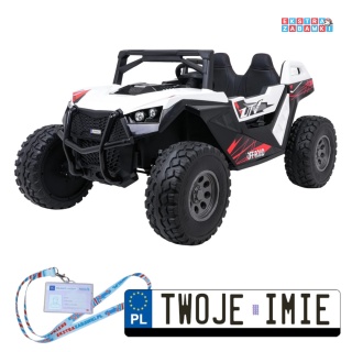 SX2928 Buggy RTR Monster Speed na akumulator 4x4 - biały, 690W, 24V/14Ah, do 12 km/h, ekoskóra, Bluetooth [SX2928]