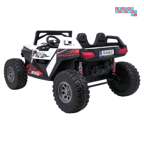 [SX2928] Buggy RTR Monster Speed na akumulator 4x4 690W 24V/14Ah ekoskóra Bluetooth - biały