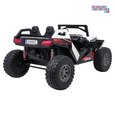 [SX2928] Buggy RTR Monster Speed na akumulator 4x4 690W 24V/14Ah ekoskóra Bluetooth - biały