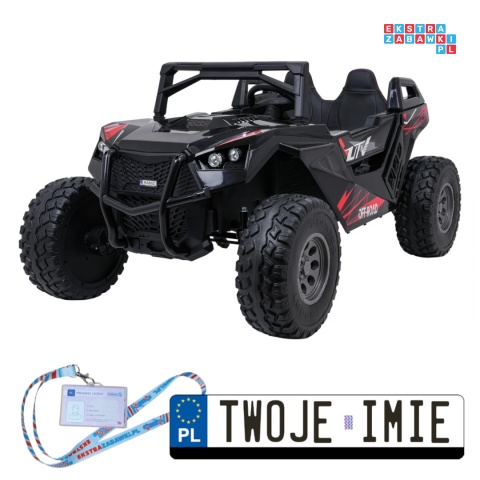 [SX2928] Buggy RTR Monster Speed na akumulator 4x4 690W 24V/14Ah ekoskóra Bluetooth - czarny