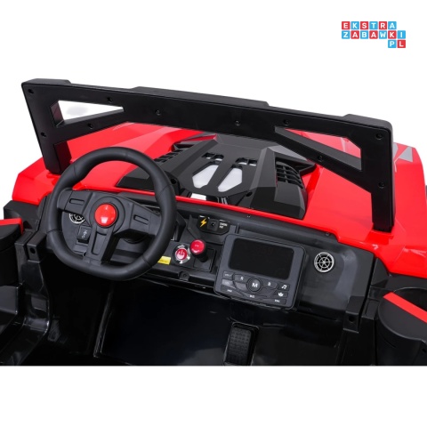 [SX2928] Buggy RTR Monster Speed na akumulator 4x4 690W 24V/14Ah ekoskóra Bluetooth - czerwony