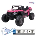 [SX2928] Buggy RTR Monster Speed na akumulator 4x4 690W 24V/14Ah ekoskóra Bluetooth - różowy