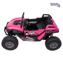 [SX2928] Buggy RTR Monster Speed na akumulator 4x4 690W 24V/14Ah ekoskóra Bluetooth - różowy