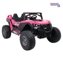 [SX2928] Buggy RTR Monster Speed na akumulator 4x4 690W 24V/14Ah ekoskóra Bluetooth - różowy