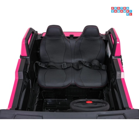 [SX2928] Buggy RTR Monster Speed na akumulator 4x4 690W 24V/14Ah ekoskóra Bluetooth - różowy