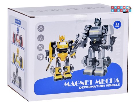[ZA6009 SR] Zabawka robot magnetyczny Transformer 2w1 duża figurka akcesoria