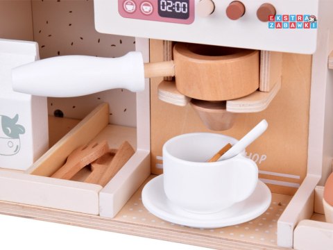 [ZA5938] Zestaw drewniany kawiarnia Coffee Shop ekspres kubeczki desery
