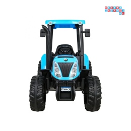 [A011A] Traktor New Holland na akumulator 24V/10AH 2x200W EVA ekoskóra pilot - niebieski [S]