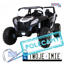 [A032] Buggy ATV Racing dwuosobowy na akumulator 4x200 24V/7Ah pilot MP3 LED - biały