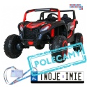 [A032] Buggy ATV Racing dwuosobowy na akumulator 4x200 24V/7Ah pilot MP3 LED - czerwony