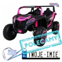 [A032] Buggy ATV Racing dwuosobowy na akumulator 4x200 24V/7Ah pilot MP3 LED - różowy