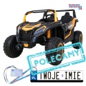 [A032] Buggy ATV Racing dwuosobowy na akumulator 4x200 24V/7Ah pilot MP3 LED - złoty