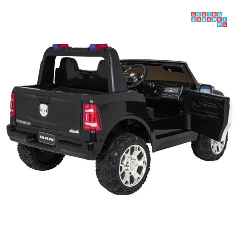 [JJ2599P] Auto policyjne RAM 3500 na akumulator 2x200W 24V/7Ah EVA ekoskóra - czarny [S]