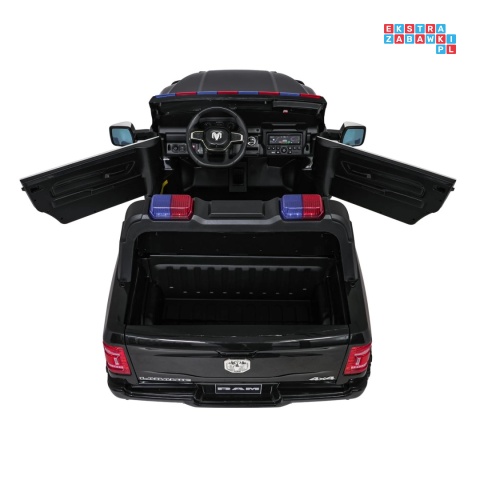 [JJ2599P] Auto policyjne RAM 3500 na akumulator 2x200W 24V/7Ah EVA ekoskóra - czarny [S]