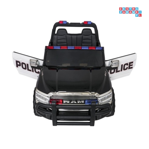 [JJ2599P] Auto policyjne RAM 3500 na akumulator 2x200W 24V/7Ah EVA ekoskóra - czarny [S]