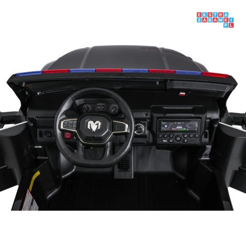 [JJ2599P] Auto policyjne RAM 3500 na akumulator 2x200W 24V/7Ah EVA ekoskóra - czarny [S]