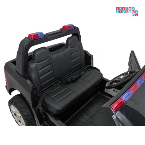 [JJ2599P] Auto policyjne RAM 3500 na akumulator 2x200W 24V/7Ah EVA ekoskóra - czarny [S]