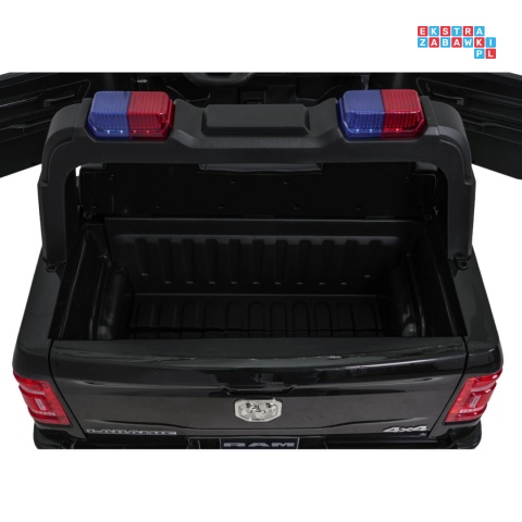 [JJ2599P] Auto policyjne RAM 3500 na akumulator 2x200W 24V/7Ah EVA ekoskóra - czarny [S]