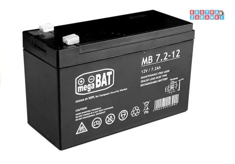 [979] Akumulator żelowy AGM do auta na akumulator 12V/7.2AH - wymiary 15 x 9 x 6 cm