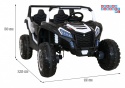 [A032] Buggy ATV Racing dwuosobowy na akumulator 4x200 24V/7Ah pilot MP3 LED - biały