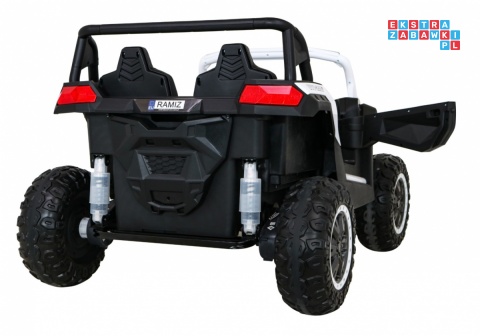 [A032] Buggy ATV Racing dwuosobowy na akumulator 4x200 24V/7Ah pilot MP3 LED - biały