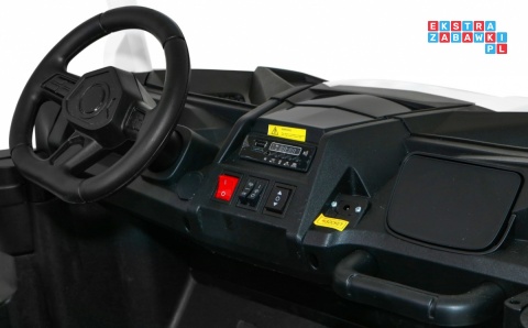 [A032] Buggy ATV Racing dwuosobowy na akumulator 4x200 24V/7Ah pilot MP3 LED - biały