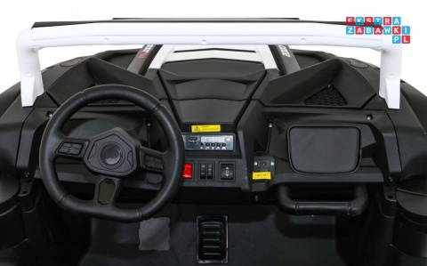 [A032] Buggy ATV Racing dwuosobowy na akumulator 4x200 24V/7Ah pilot MP3 LED - biały