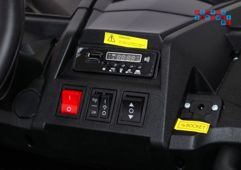 [A032] Buggy ATV Racing dwuosobowy na akumulator 4x200 24V/7Ah pilot MP3 LED - biały