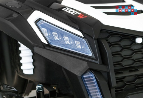 [A032] Buggy ATV Racing dwuosobowy na akumulator 4x200 24V/7Ah pilot MP3 LED - biały