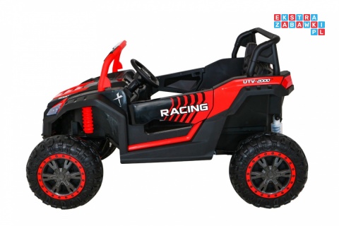 [A032] Buggy ATV Racing dwuosobowy na akumulator 4x200 24V/7Ah pilot MP3 LED - czerwony