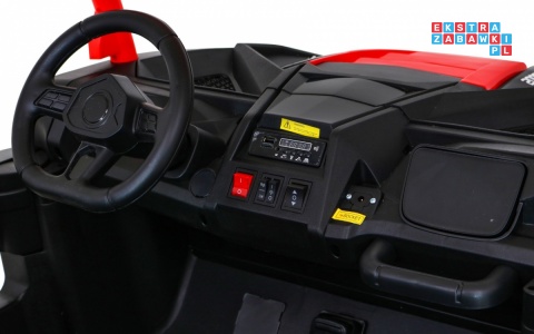 [A032] Buggy ATV Racing dwuosobowy na akumulator 4x200 24V/7Ah pilot MP3 LED - czerwony