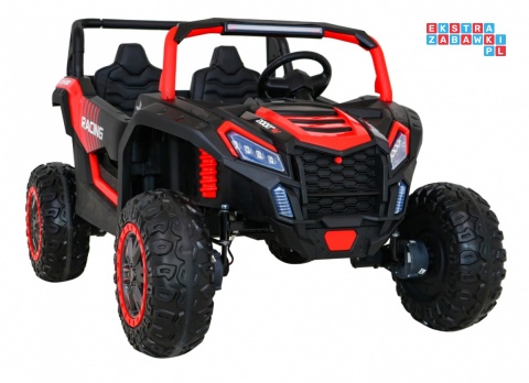 [A032] Buggy ATV Racing dwuosobowy na akumulator 4x200 24V/7Ah pilot MP3 LED - czerwony