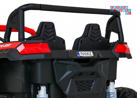[A032] Buggy ATV Racing dwuosobowy na akumulator 4x200 24V/7Ah pilot MP3 LED - czerwony