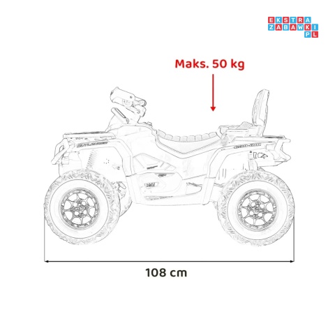 [CA005.2.4GHZ] Quad CAN-AM Outlander ATV 4x45W 12V/14Ah pilot, LED, koła EVA - czerwony