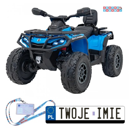 Quad CAN-AM Outlander na akumulator - niebieski, 4x45W 12V/14Ah, pilot, LED, koła EVA [CA005.2.4GHZ]