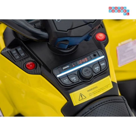 [CA005.2.4GHZ] Quad CAN-AM Outlander ATV 4x45W 12V/14Ah pilot, LED, koła EVA - żółty