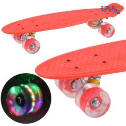 [SP0715 CZ] Deskorolka fiszka dla dzieci ze świecącymi kółkami LED do 50kg