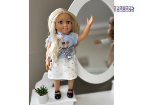 [ZA5843] Elegancka lalka 48 cm z długimi blond włosami urocza stylizacja